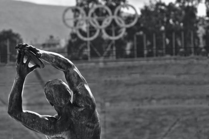 Lancer de disque, jeux olympique, sculpture